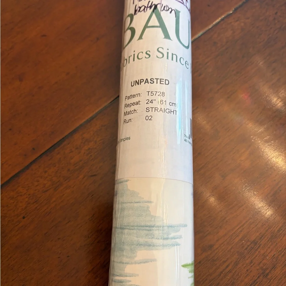 THIBAUT Bimini Ikat Blue And Green Wallpaper NEW IN PACKAGING Wallcovering
